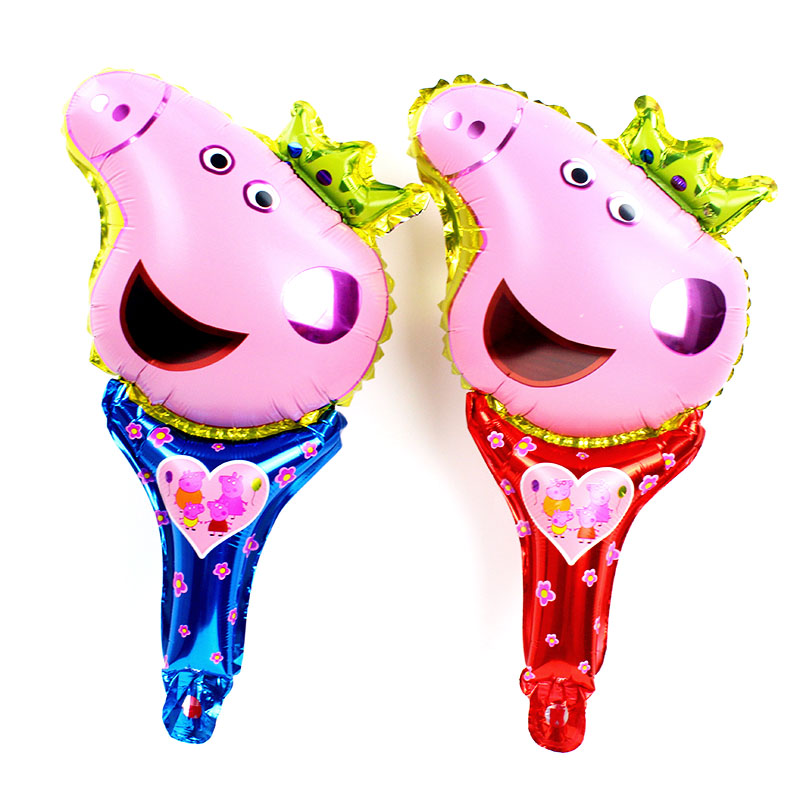 六一手持棒铝膜气球微商引流地推活动小礼品儿童可爱卡通多款生日