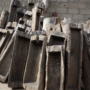 丽江朽木木头花槽木槽花盆多肉木质花盆老木头风化木种花木槽庭院