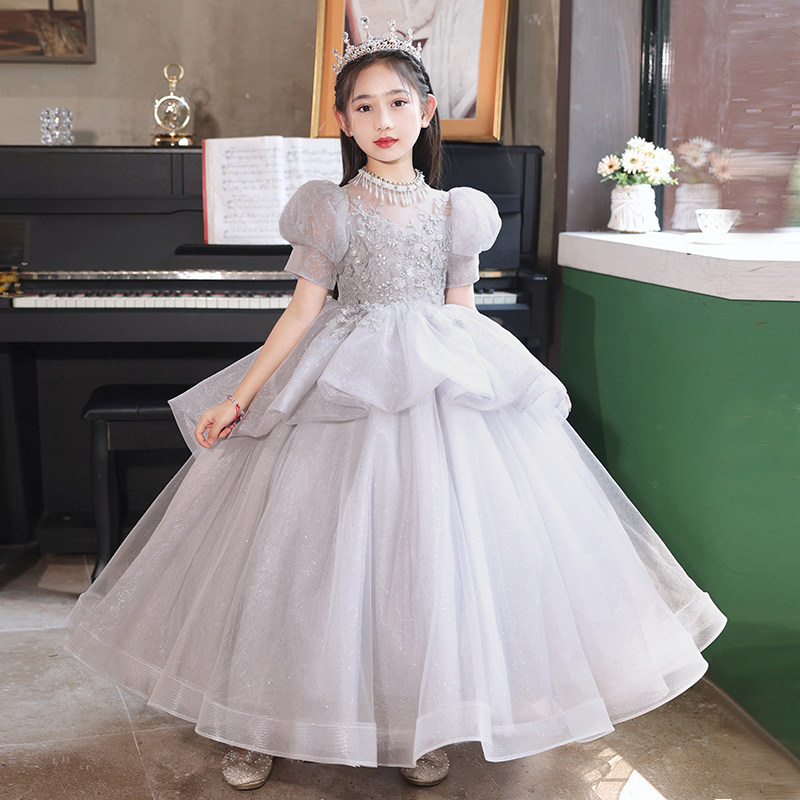 女童礼服轻奢小众高端儿童花童公主裙大童主持人钢琴表演晚礼服女