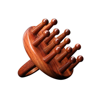 指环按摩梳头部经络梳天然绿檀木梳子洗头刷脱发头疗疏通全身通用