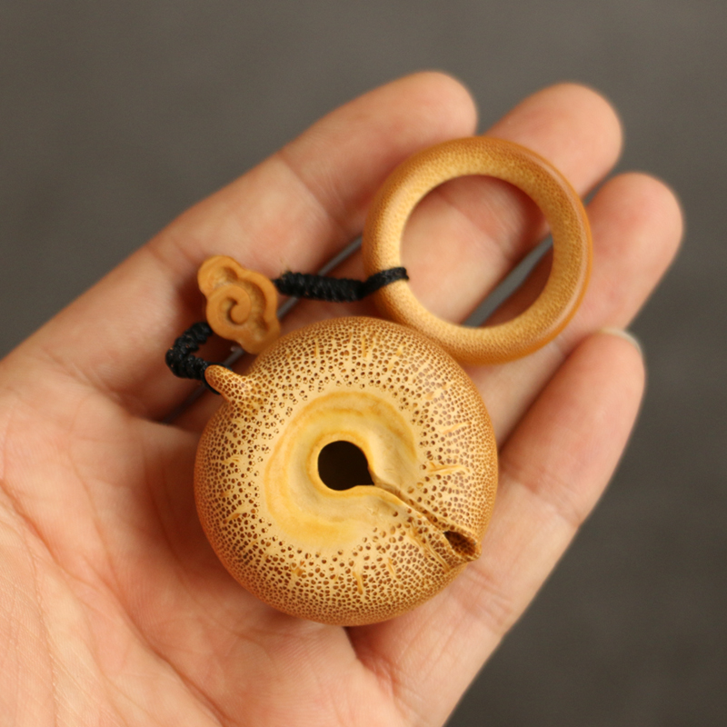 纯手工雕刻玉竹小茶壶挂件把把胡竹雕把玩水滴手把件送礼收藏