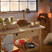 实木可移动小推车厨房置物架落地多层家用收纳储物架子