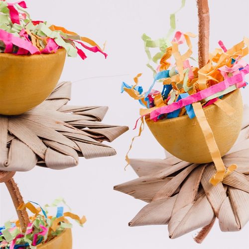 千鹦鸟舍啃咬觅食攀爬玄凤虎皮牡丹鸟类玩耍用品黄色风车03465