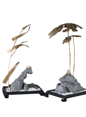 现在新中式创意夏蛙冬蝈摆件客厅玄关禅意书房软装桌面摆设搭配