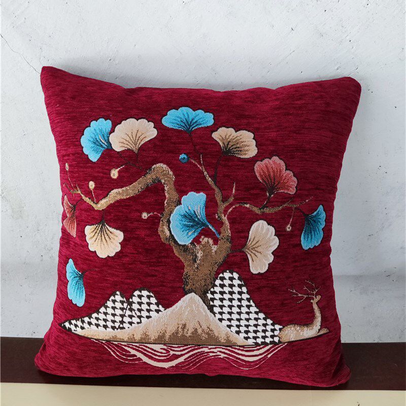 简约方形沙发抱枕学车载办公室靠垫套子可拆洗不含芯椅靠腰枕4550