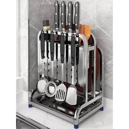 日本进口木洁不锈钢刀架收纳架厨房锅盖菜板菜板架刀架收纳架