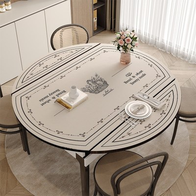 美式椭圆形桌垫轻奢高级感桌布防水防油免洗大圆桌圆形茶几垫台布