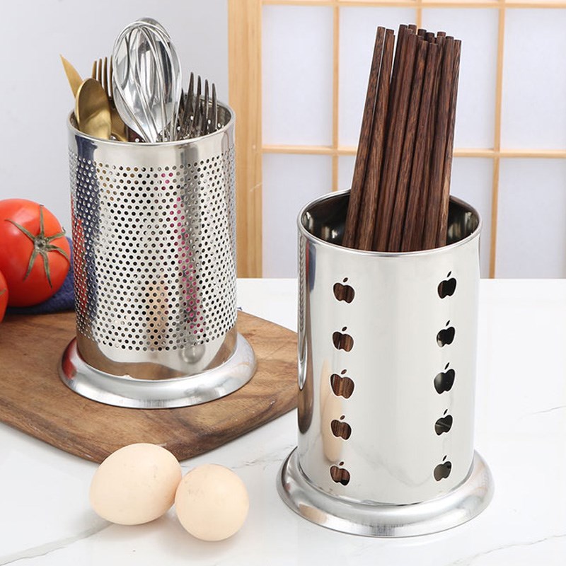 【两个不锈钢筷子筒】厨房置物架家用沥水架快子搂家用筷子笼篓桶