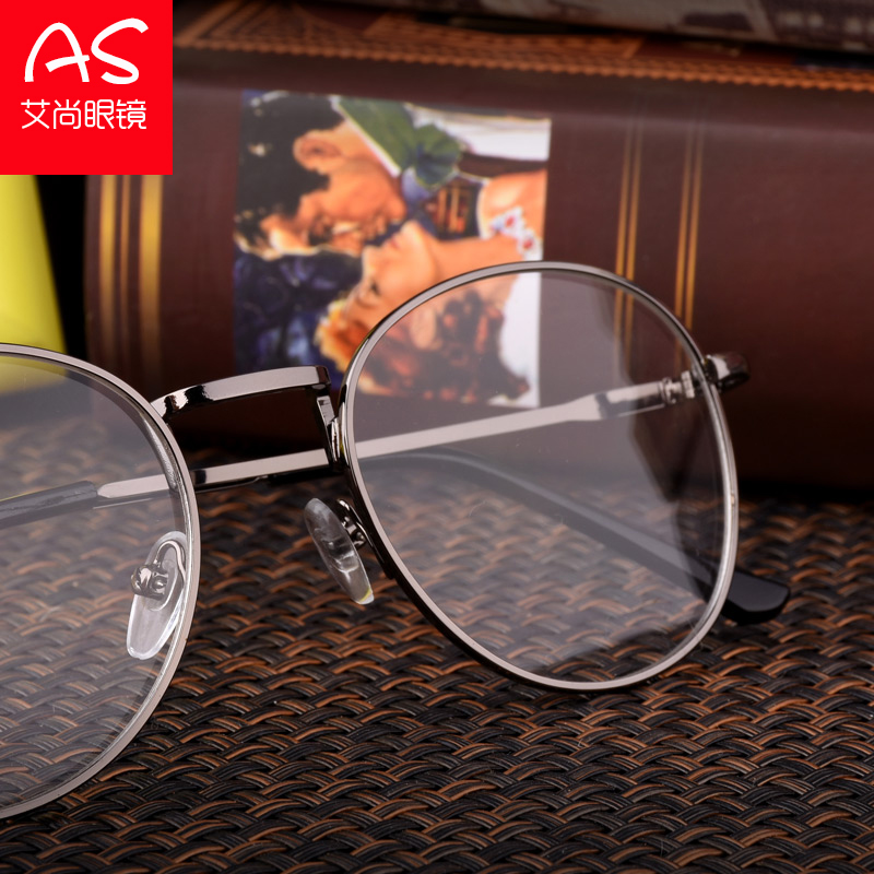 文艺复古眼镜框男款韩版圆形近视眼镜架女金属全框防辐射平光镜潮