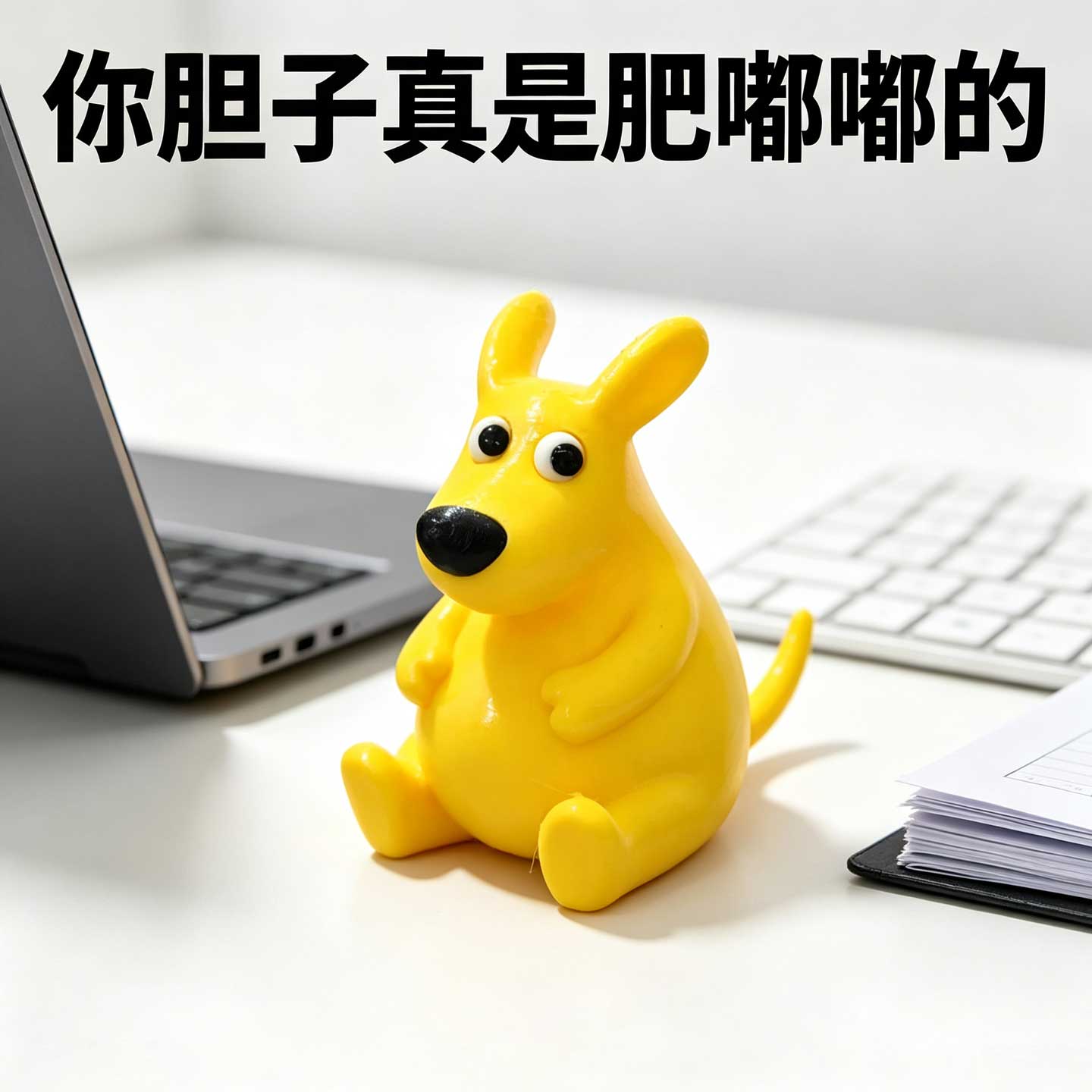 你的胆子真是肥嘟嘟的美团袋鼠手办摆件小老鼠抽象解压小玩具饰品