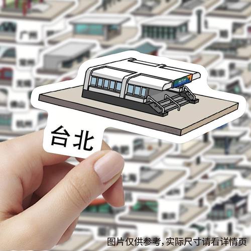 新款城市地铁地铁口图标趣味全国建筑超全卡通收藏ins可爱贴纸