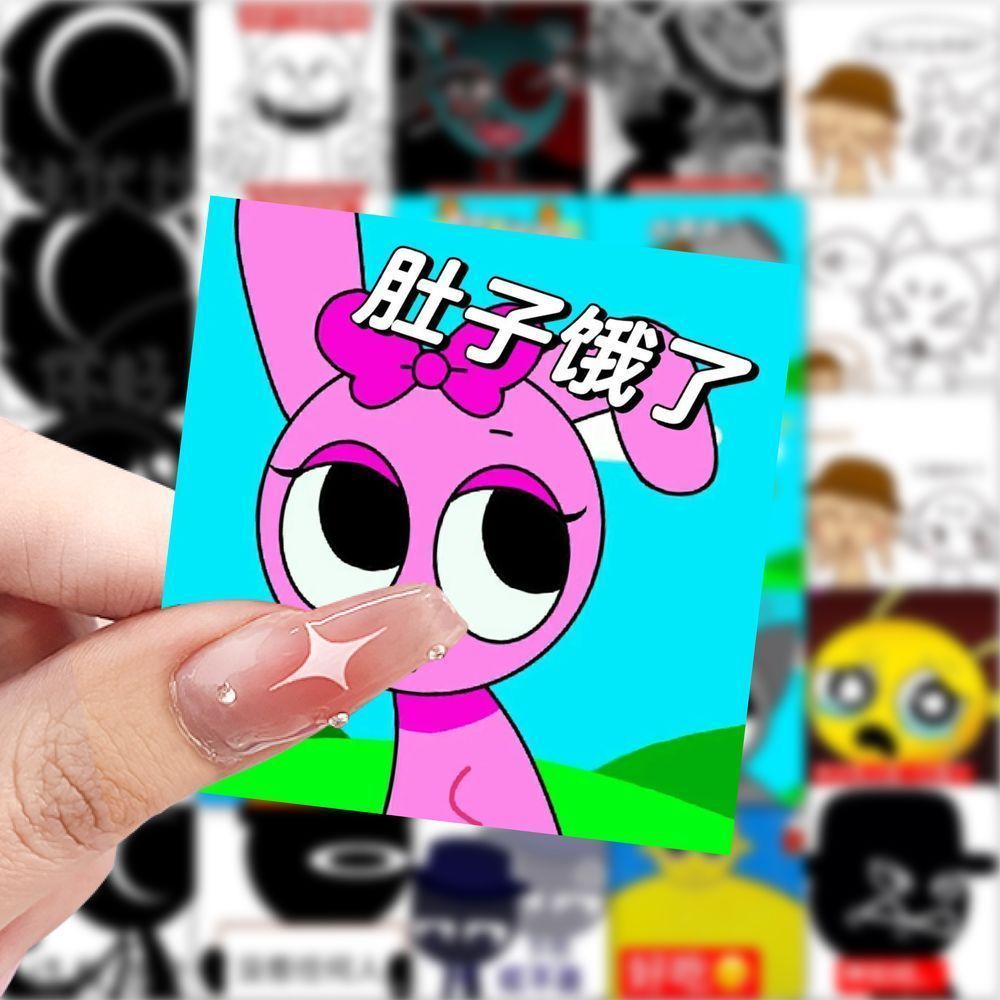 118张节奏盒子表情包贴纸趣味周边搞笑装饰贴画手机手账桌面贴纸