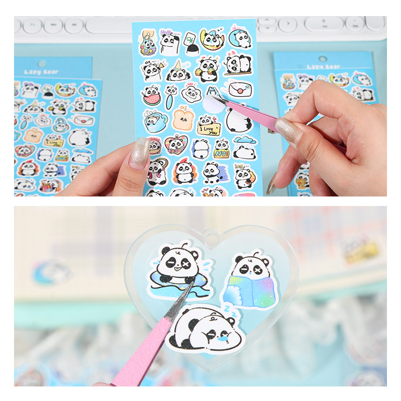 创意可爱情绪小熊猫咕卡贴纸