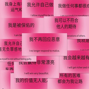 正念打卡贴纸心灵疗愈励志正能量文案吸引力法则diy装 饰手机贴画