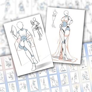 192张素描人体结构速写学习贴纸美术生画画专用diy装饰防水小贴画