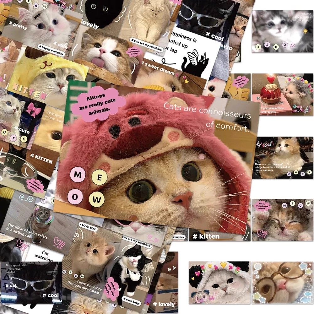 可爱小猫咪贴纸ins风高颜值