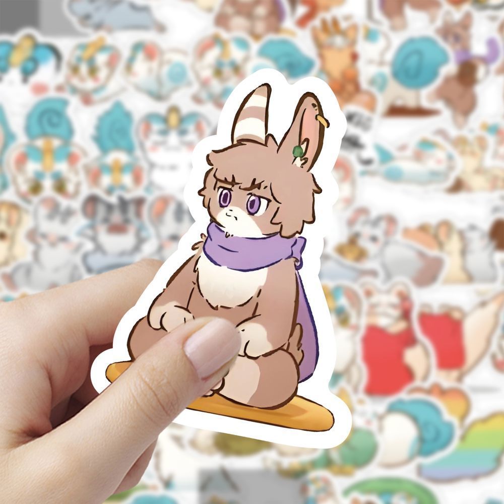 120贴爆款有兽焉非人哉周边贴纸小众高颜值萌系小兽可爱防水贴画