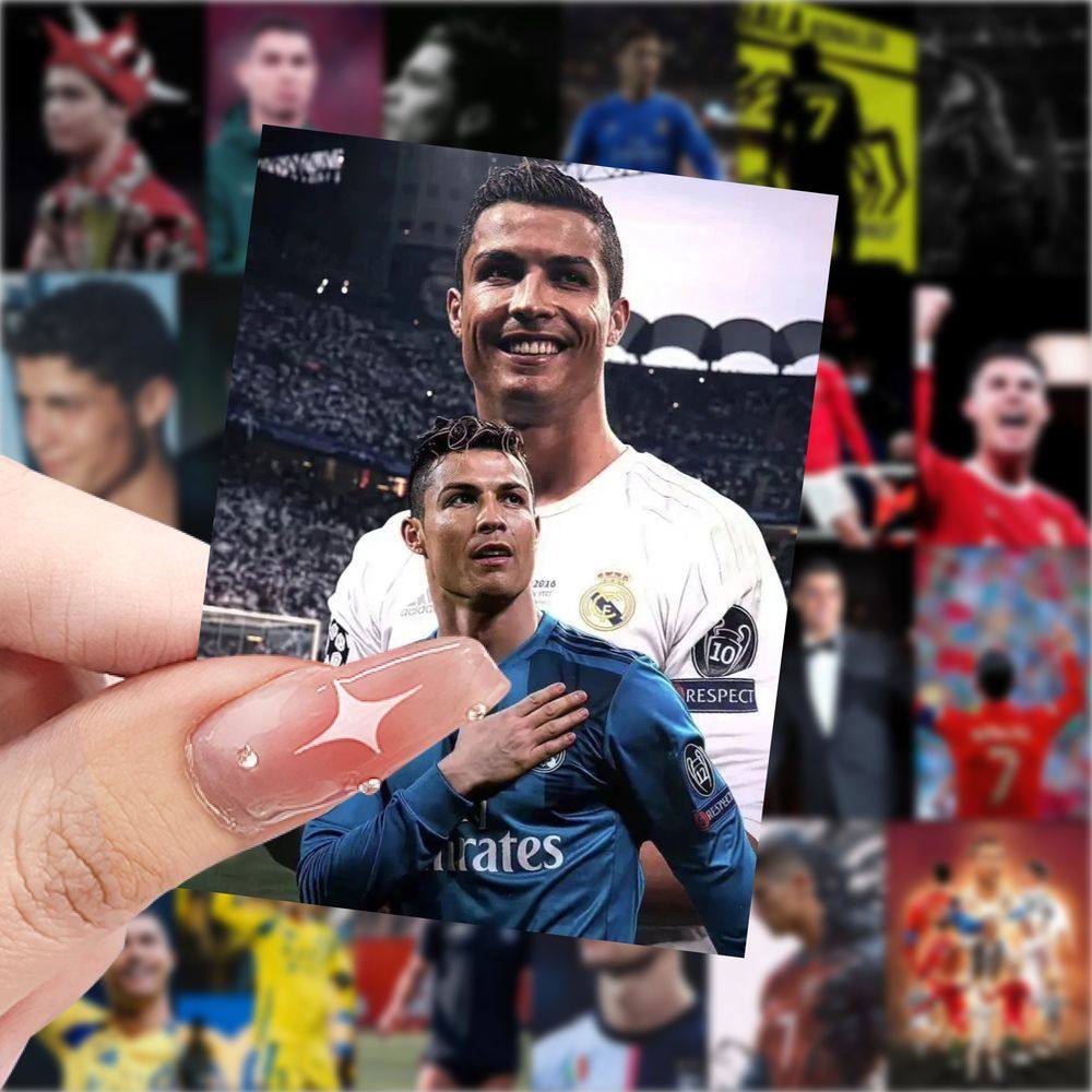 C罗周边壁纸高颜值贴画足球明星ins笔记本贴画手机手账装饰贴纸