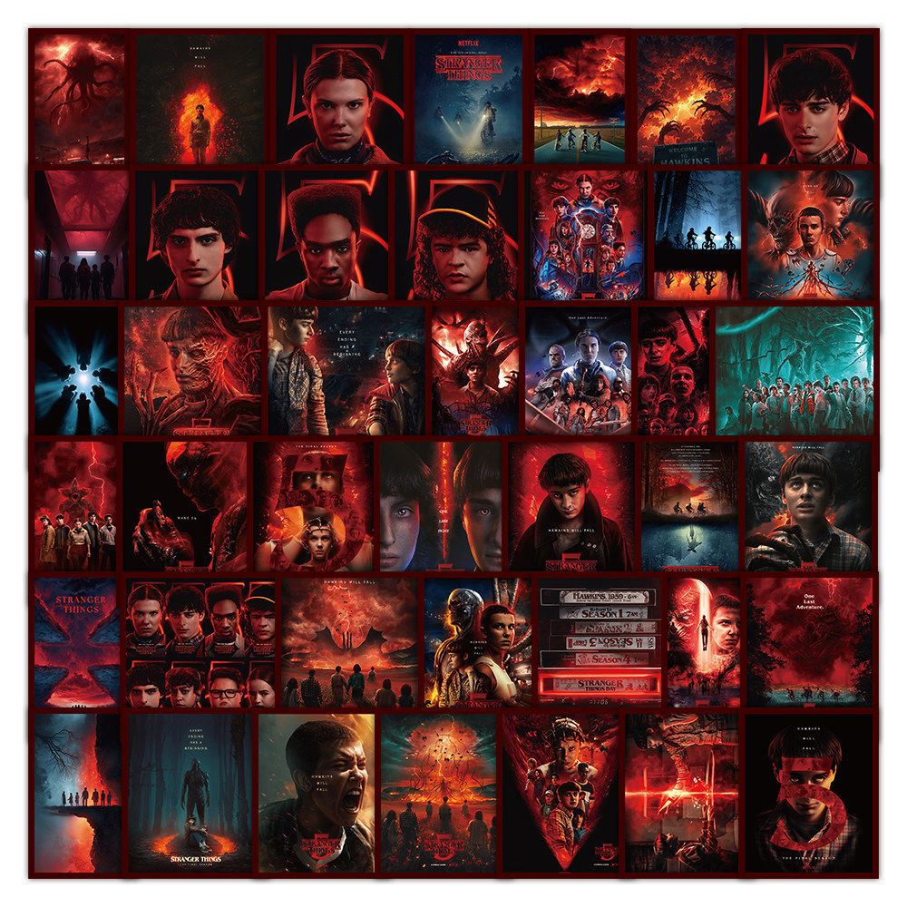 104张怪奇物语电影海报贴纸Stranger Things周边装饰墙面桌面贴画