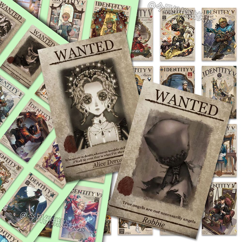 108张模仿者游戏第五人格传单贴纸个性ins风手账素材笔记本装饰贴