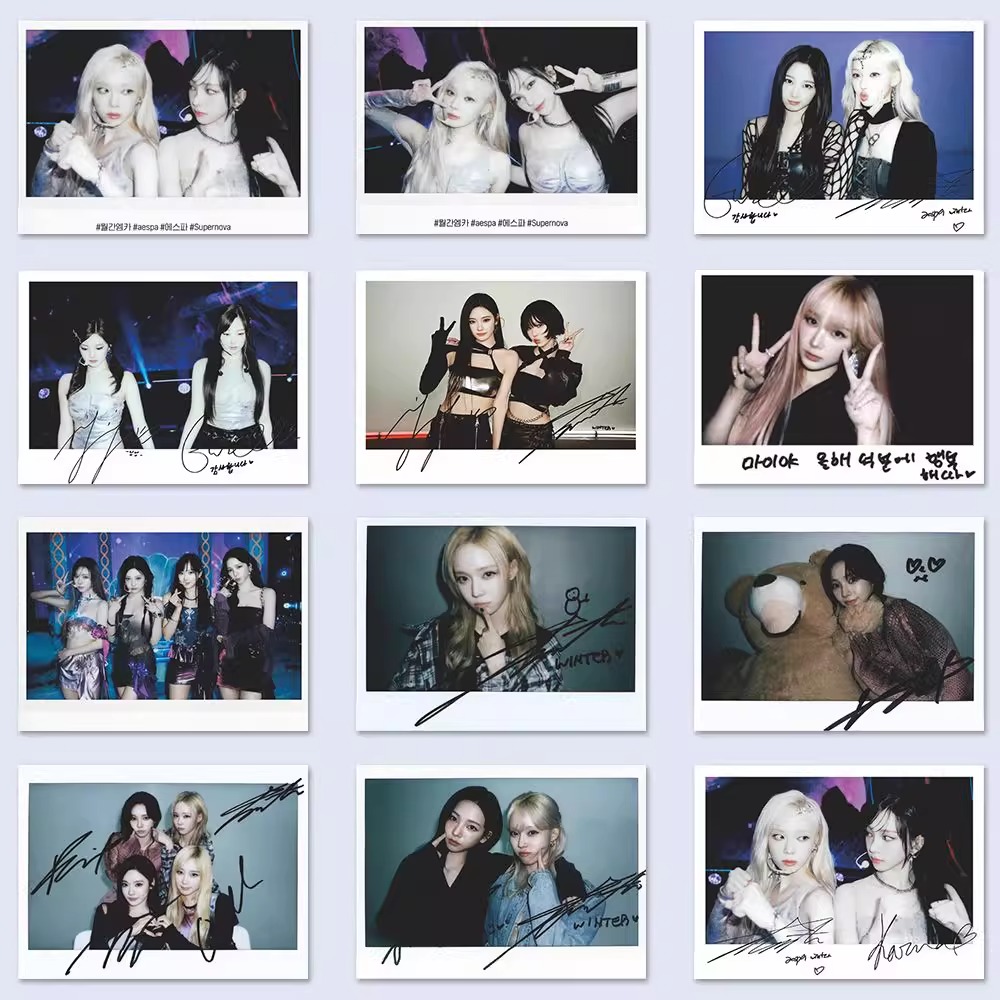 128张aespa拍立得贴纸高颜值
