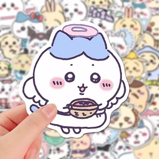 66张可爱吉伊卡哇贴纸chiikawa贴画小八手机壳防水装饰手账di水杯