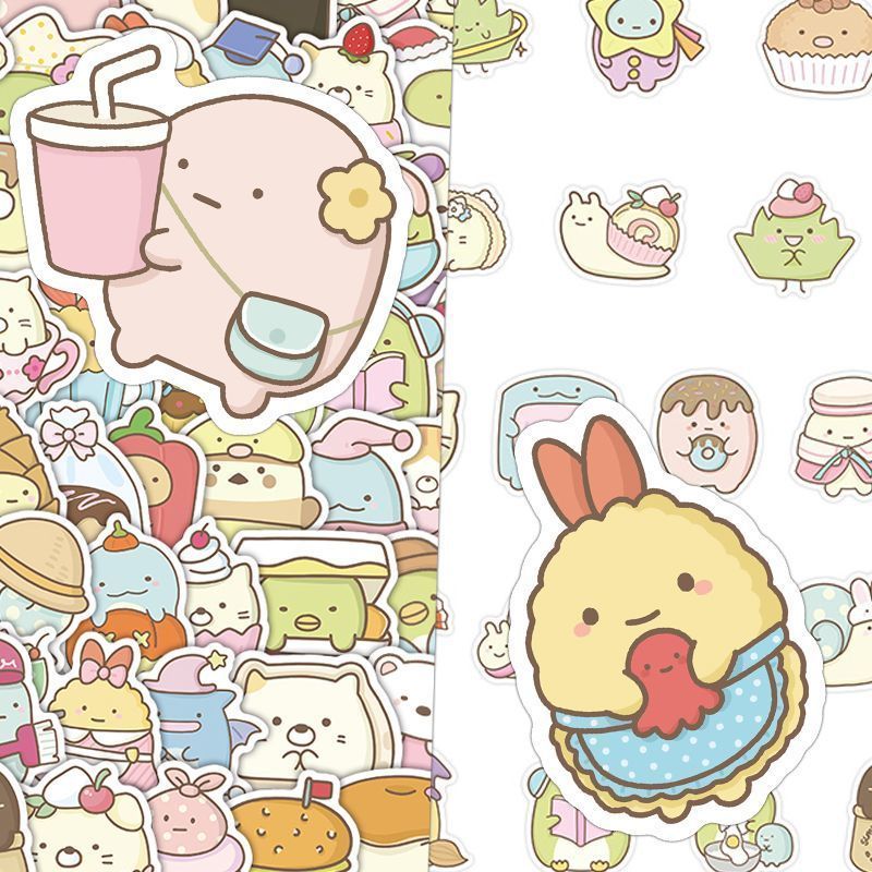 120张角落生物卡通表情贴纸ins手账手机diy可爱电脑装饰防水贴画