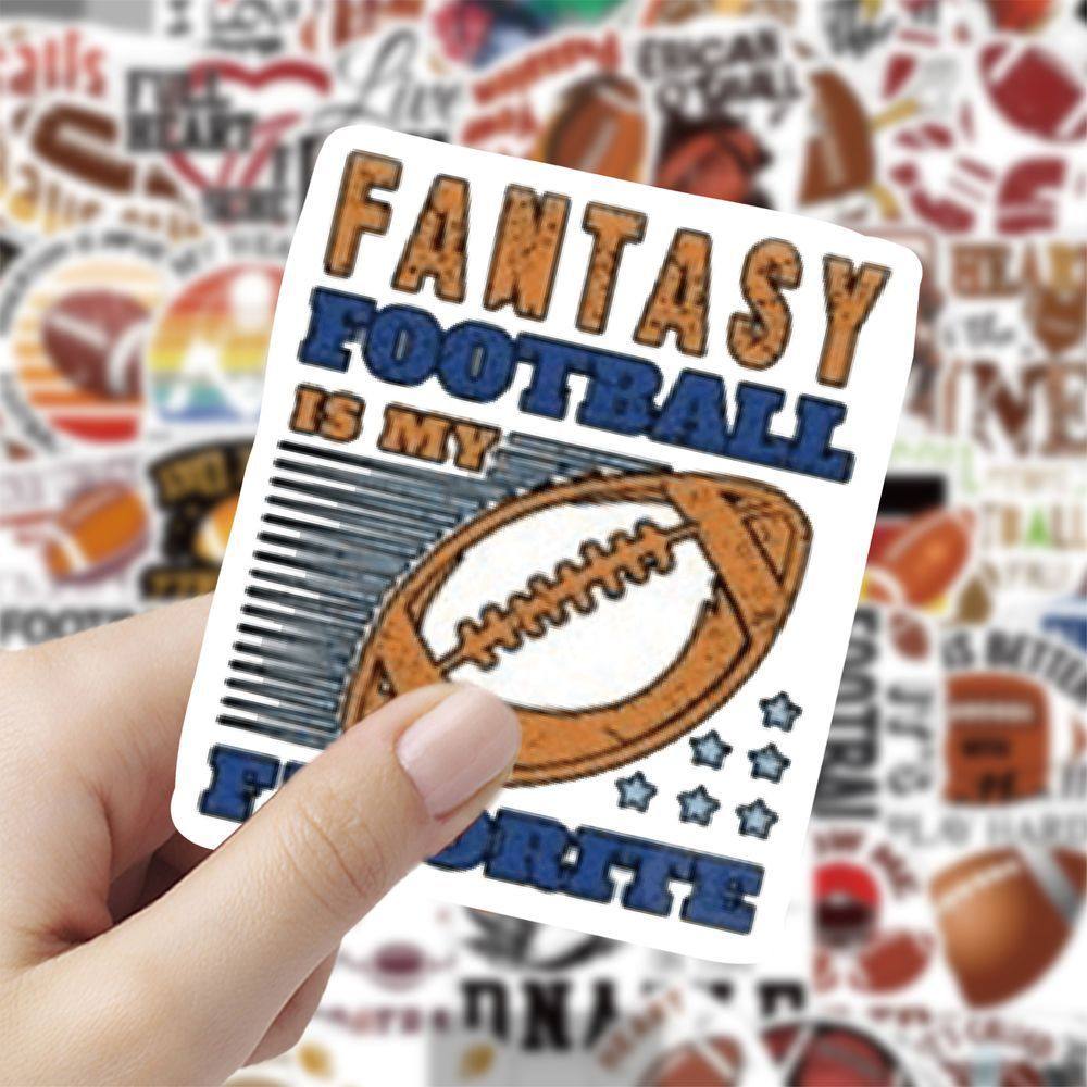 爆款美式橄榄球贴纸ins风可爱卡通涂鸦创意diy装饰手账桌面防水