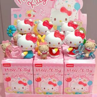凯蒂猫盲盒气球庆典摆件潮玩手办kitty可爱公仔玩偶玩具礼物