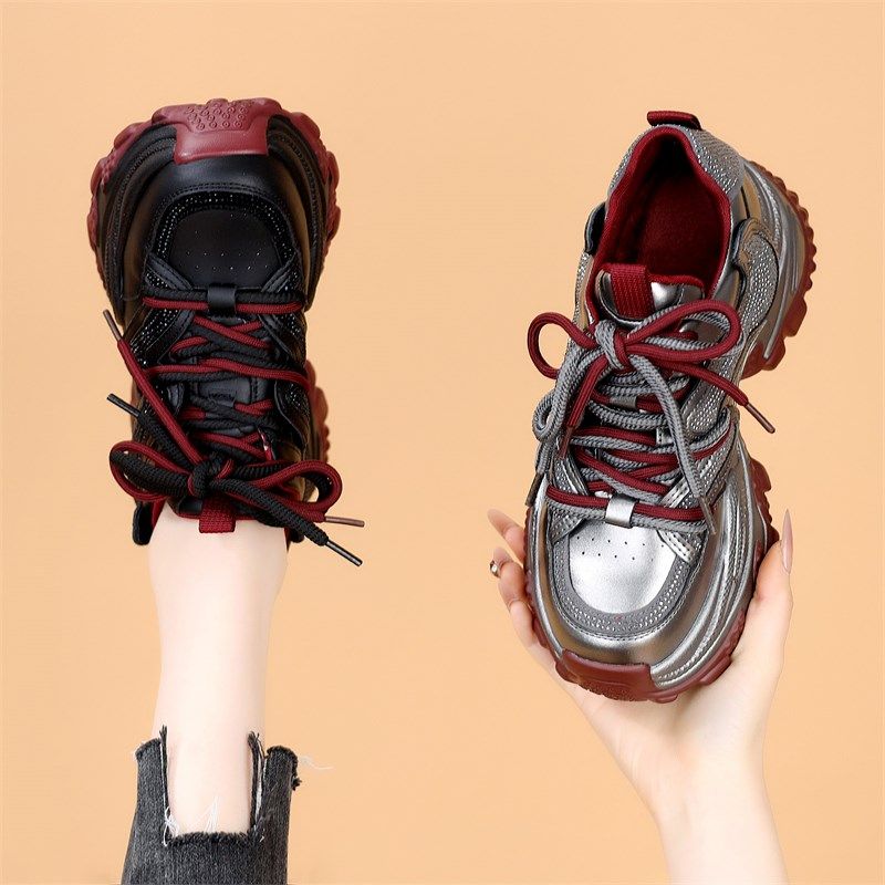 增高老爹鞋女2025新款春秋休息百搭软底轻便跑步减震运动鞋小码34,女鞋,老爹鞋,淘宝优惠券,粉丝福利购,淘宝优惠卷