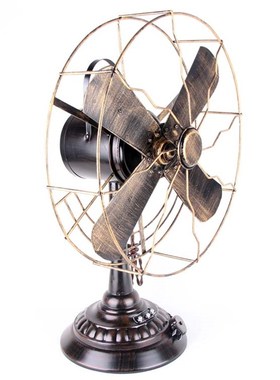 服装店面复古装饰摆件 s咖啡馆 橱窗陈列道具 铁皮老电风扇模型