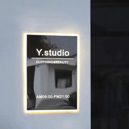 创意不锈钢镂空灯箱广告牌户外门头led正背面发光字门牌招牌定做