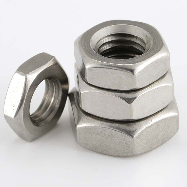 304/316不锈钢薄六角螺母细牙薄螺帽幼牙扁螺丝帽M3M4M5M6M10-M30