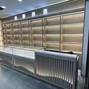 烟酒展示柜高档烟酒店烟酒行超市烟酒柜台白酒红酒柜烟酒货架定制