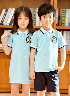 幼儿园园服套装男女儿童s夏季短袖英伦学院风韩版校服裙小学生班