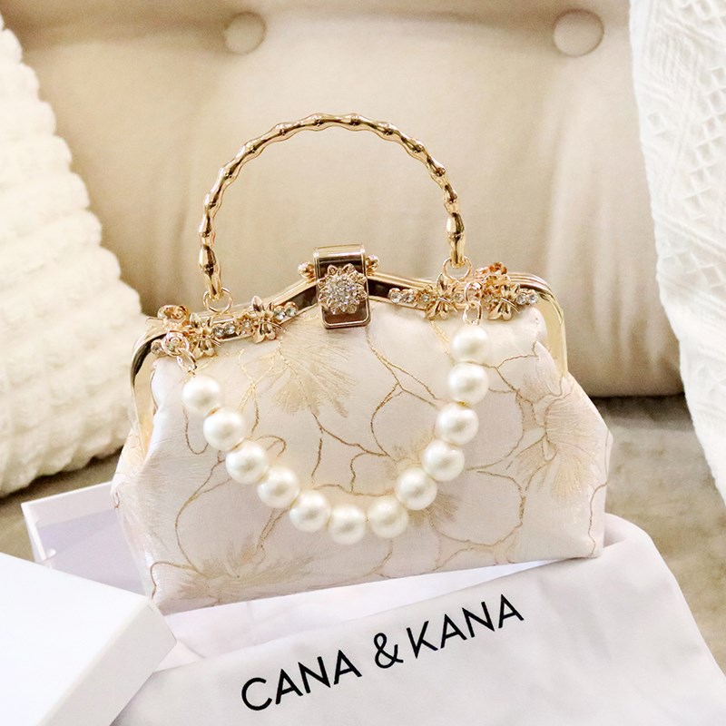 2025春洋气中国风新中式包包女珍珠手提单肩斜挎旗袍包新款链条包