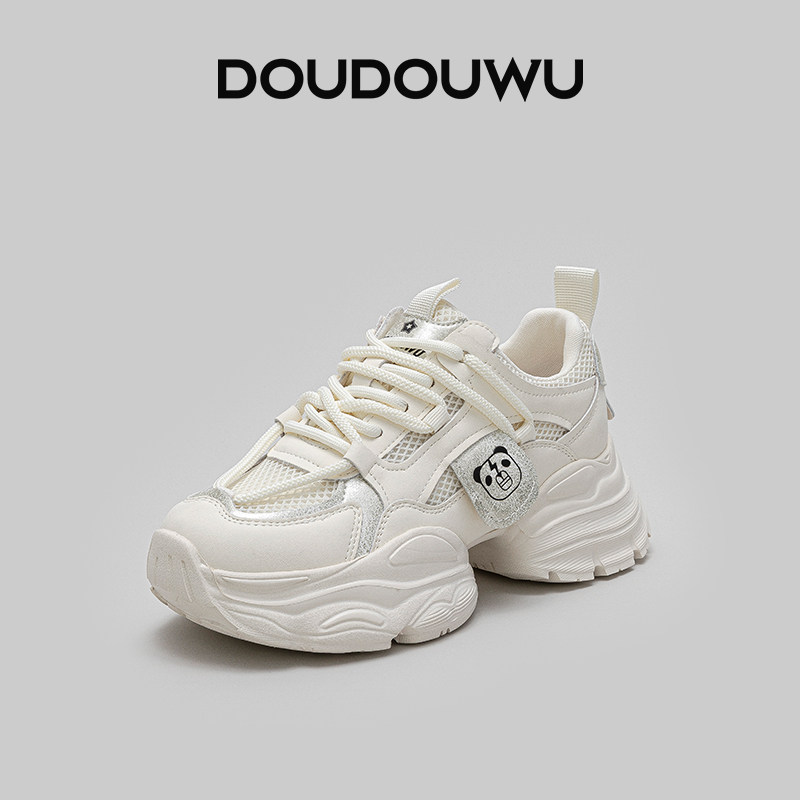 豆豆屋厚底老爹鞋女网面透气2024夏新款韩版运动休闲松糕小白女鞋,女鞋,老爹鞋,淘宝优惠券,粉丝福利购,淘宝优惠卷