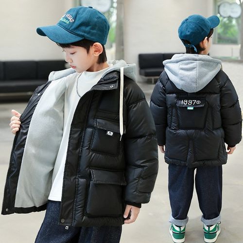 男童羽绒棉服男大童初中生加绒加厚棉衣初秋童装儿童秋冬季外套冬