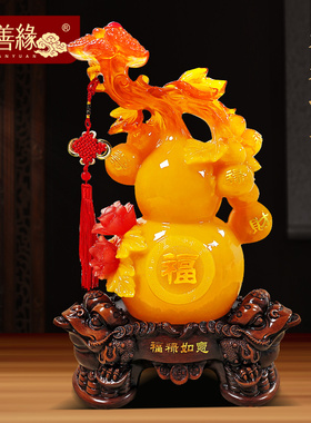 福禄如意招财葫芦摆件中式家居y客厅玄关博古架装饰品乔迁新居礼