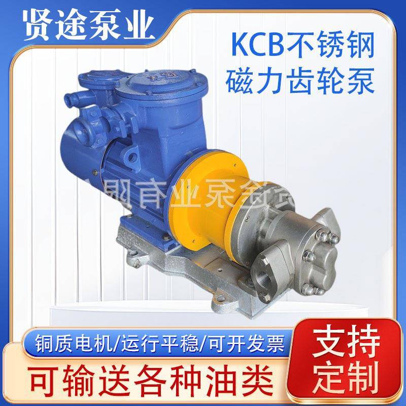 KCB不锈钢磁力齿轮泵304材质保温磁力泵型水泵卧式齿轮油泵