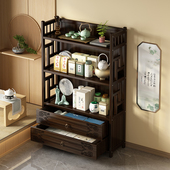 新中式 实木博古架小茶架子置物架茶叶柜展示柜茶室收纳茶具置物架