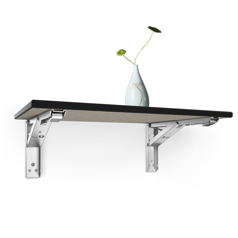 不锈钢可折叠三角支架免打孔烤漆黑色墙上置物架白色铁艺托撑架