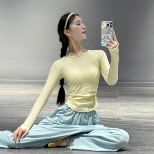 现代舞舞蹈服女2025新款 成人艺考形体服古典舞日常可穿练功服上衣