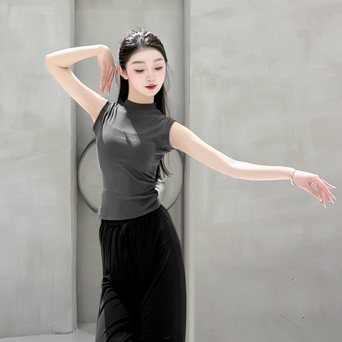 悦姿夏季无袖紧身舞蹈练功背心