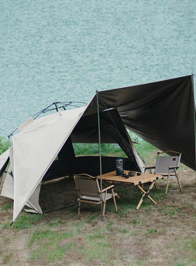 KAIMA户外海边公园便携露营沙滩帐篷钛黑胶速开防晒轻量化天幕