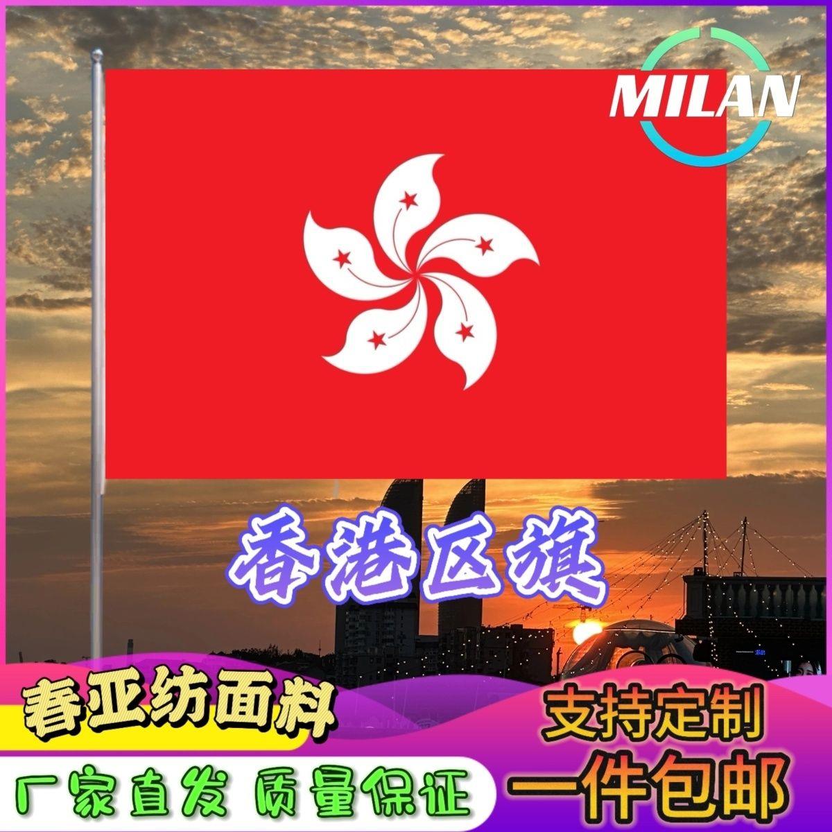香港区旗紫荆花帜手摇2345