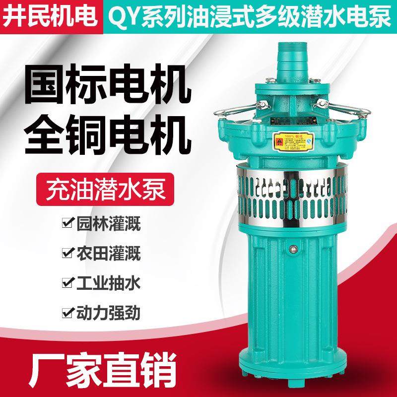 QY油浸式高扬程大流量立式多级井用高压潜水泵3寸农田灌溉抽水泵,五金/工具,循环泵/热水循环泵,淘宝优惠券,粉丝福利购,淘宝优惠卷