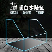 拓格超白水陸缸定制微景觀造景魚缸烏龜別墅生態(tài)缸斜肩圓角玻璃缸