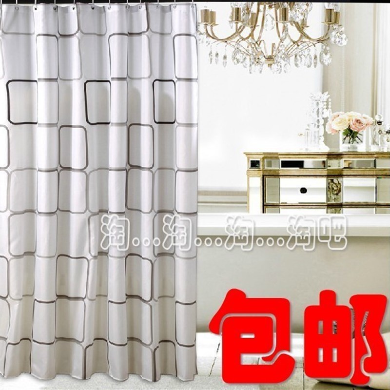 防水防霉涤纶浴帘 卫生间窗帘浴室帘遮光加厚淋浴隔断帘送环