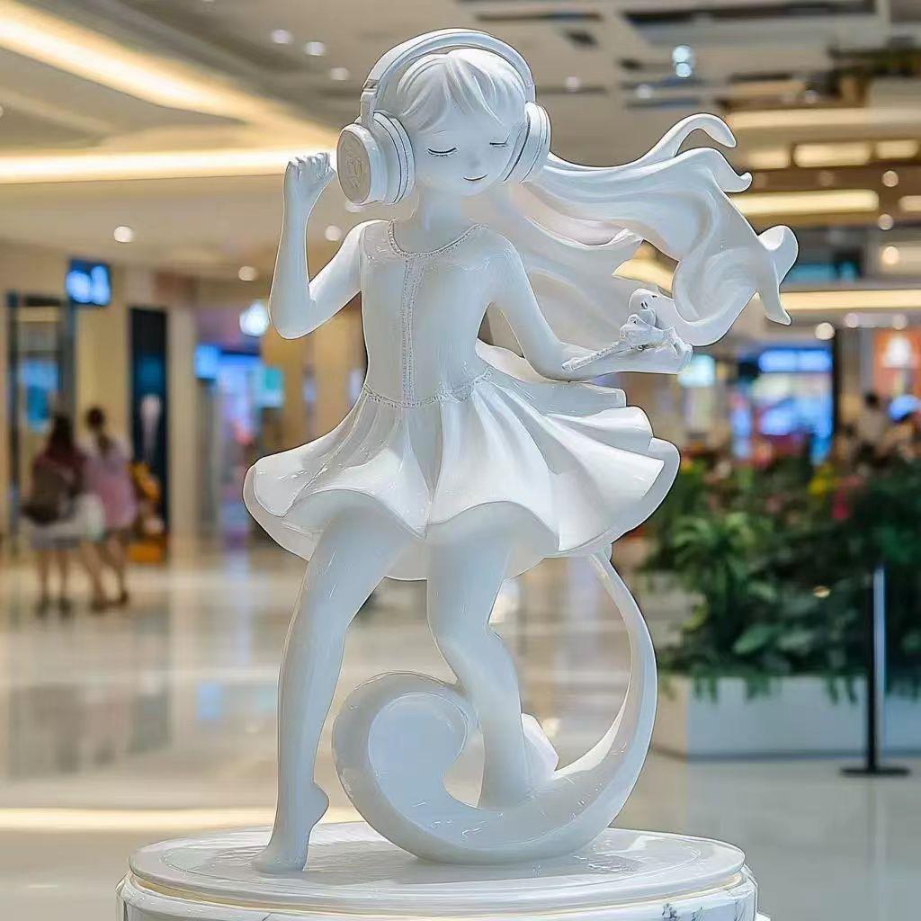 玻璃钢卡通公仔人物雕塑定制商场动漫二次元美少女彩绘景观大摆件